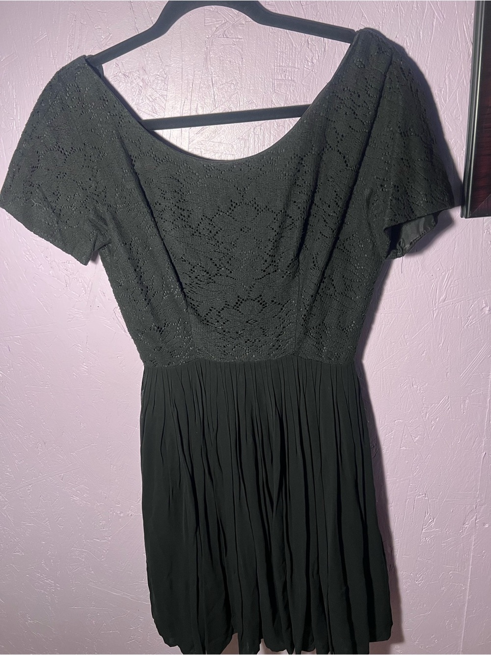 Gibson Black Lace Bodice Midi Dress